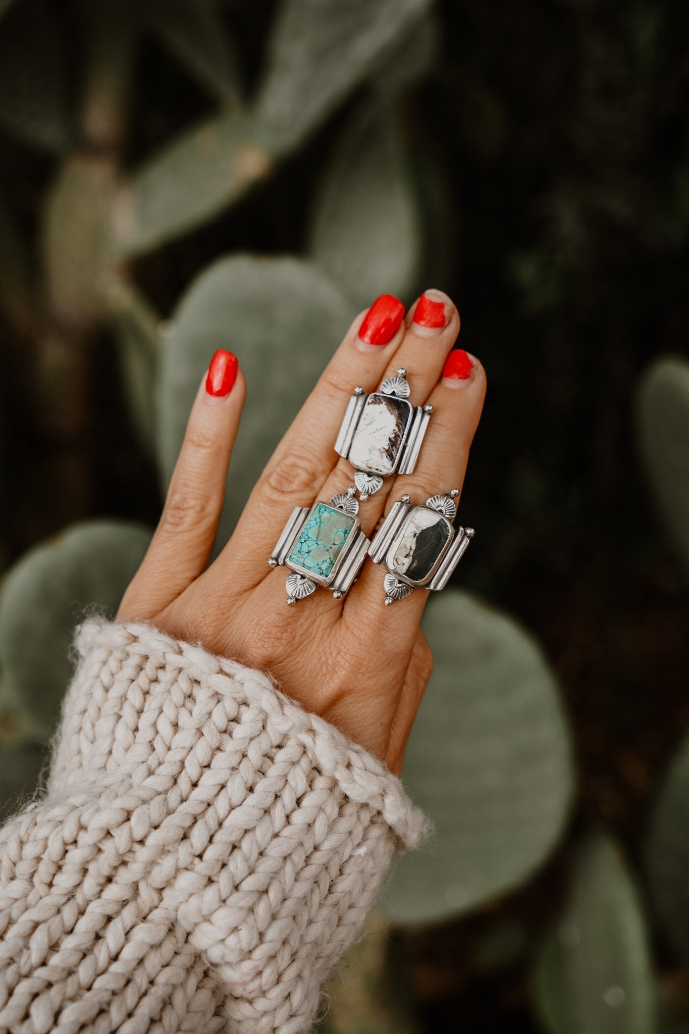 Lucky Keepsake Ring in White Buffalo (Size 8.5) - Golden Road Crafted