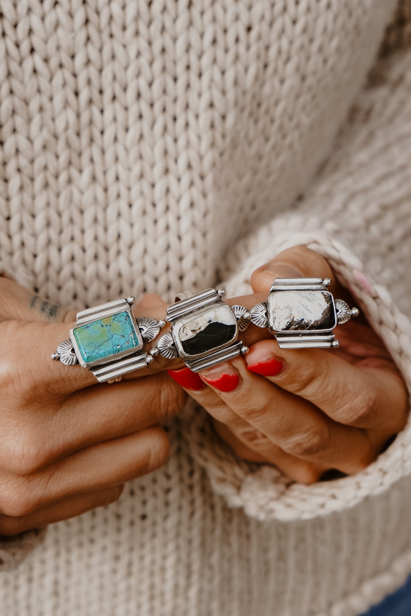 Lucky Keepsake Ring in White Buffalo (Size 8.5) - Golden Road Crafted