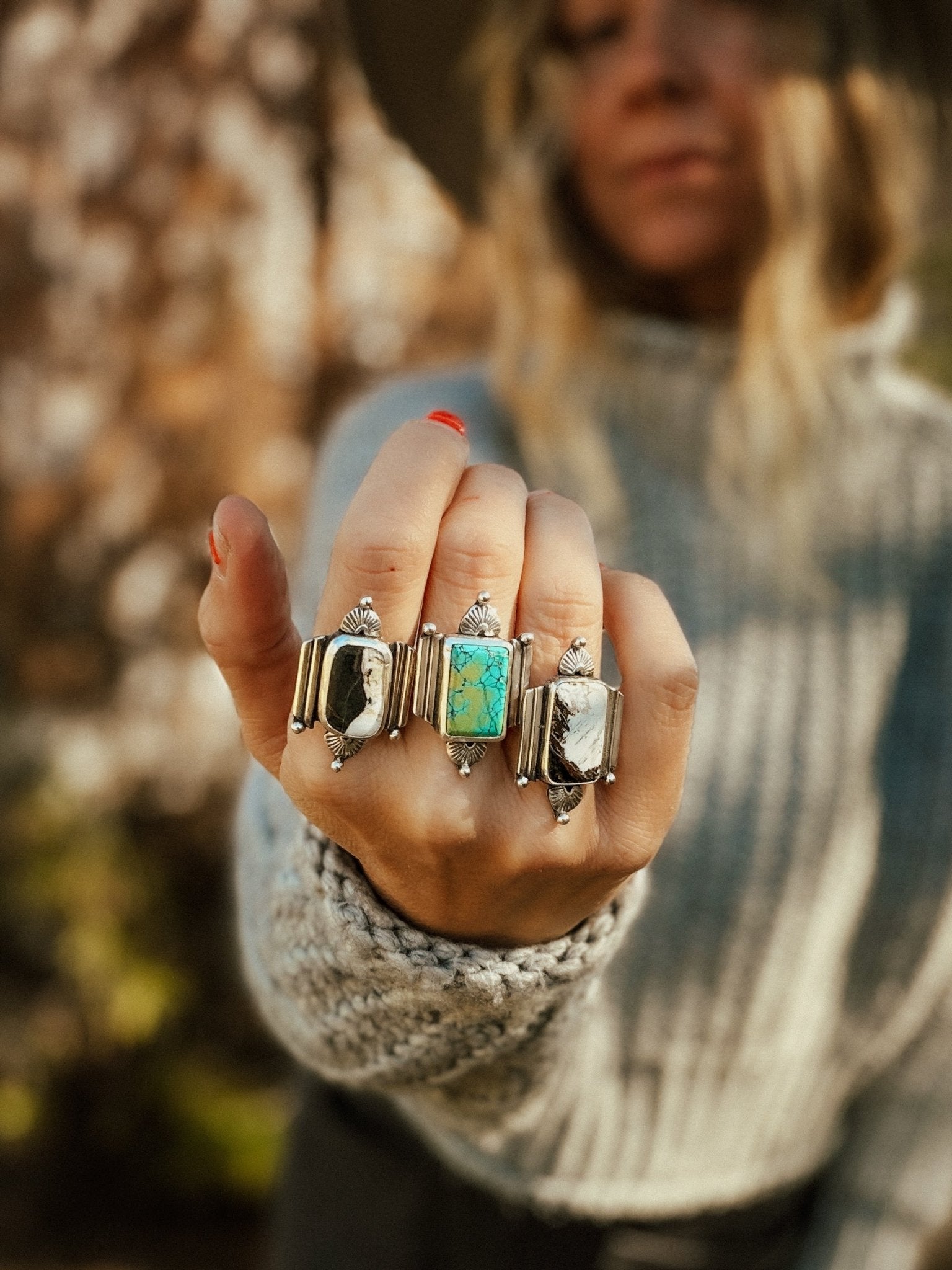 Lucky Keepsake Ring in White Buffalo (Size 8.5) - Golden Road Crafted