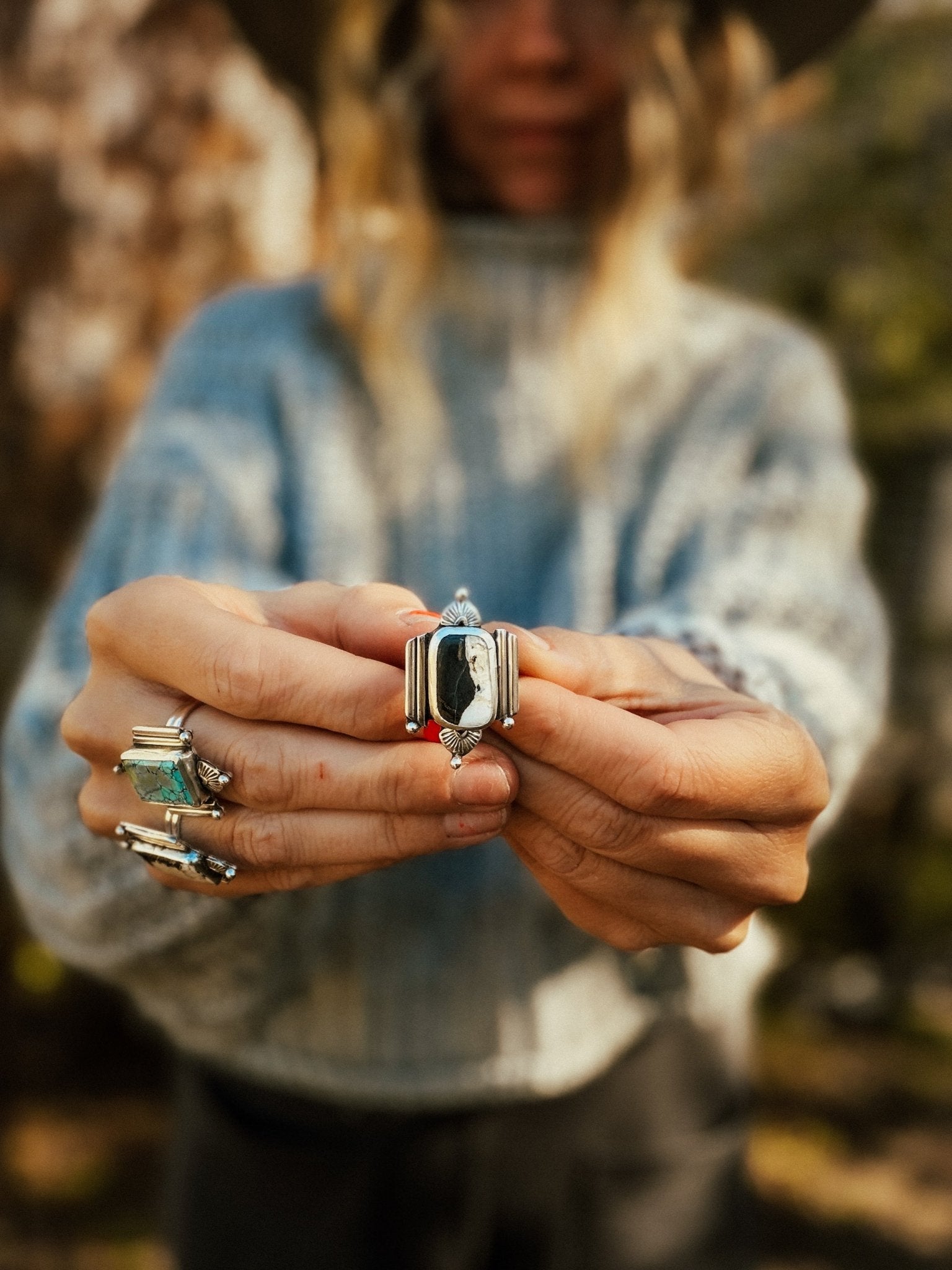Lucky Keepsake Ring in White Buffalo (Size 9) - Golden Road Crafted