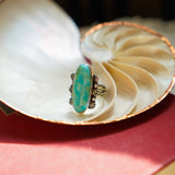 Lucy Ring in Hubei Turquoise (Size 8) - Golden Road Crafted