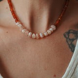 Made of Magic Necklace Carnelian + Sunstone - Golden Road Crafted