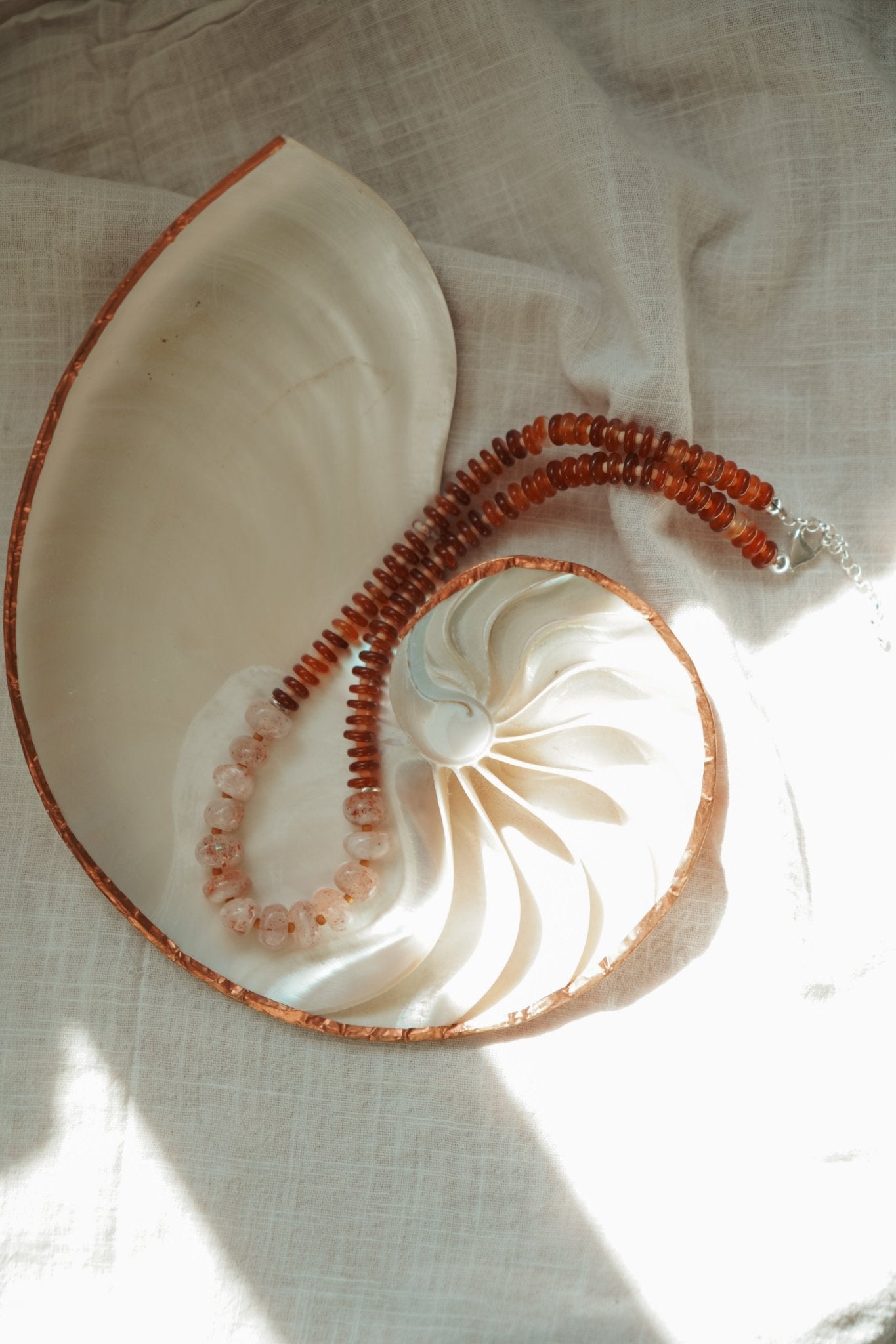 Made of Magic Necklace Carnelian + Sunstone - Golden Road Crafted