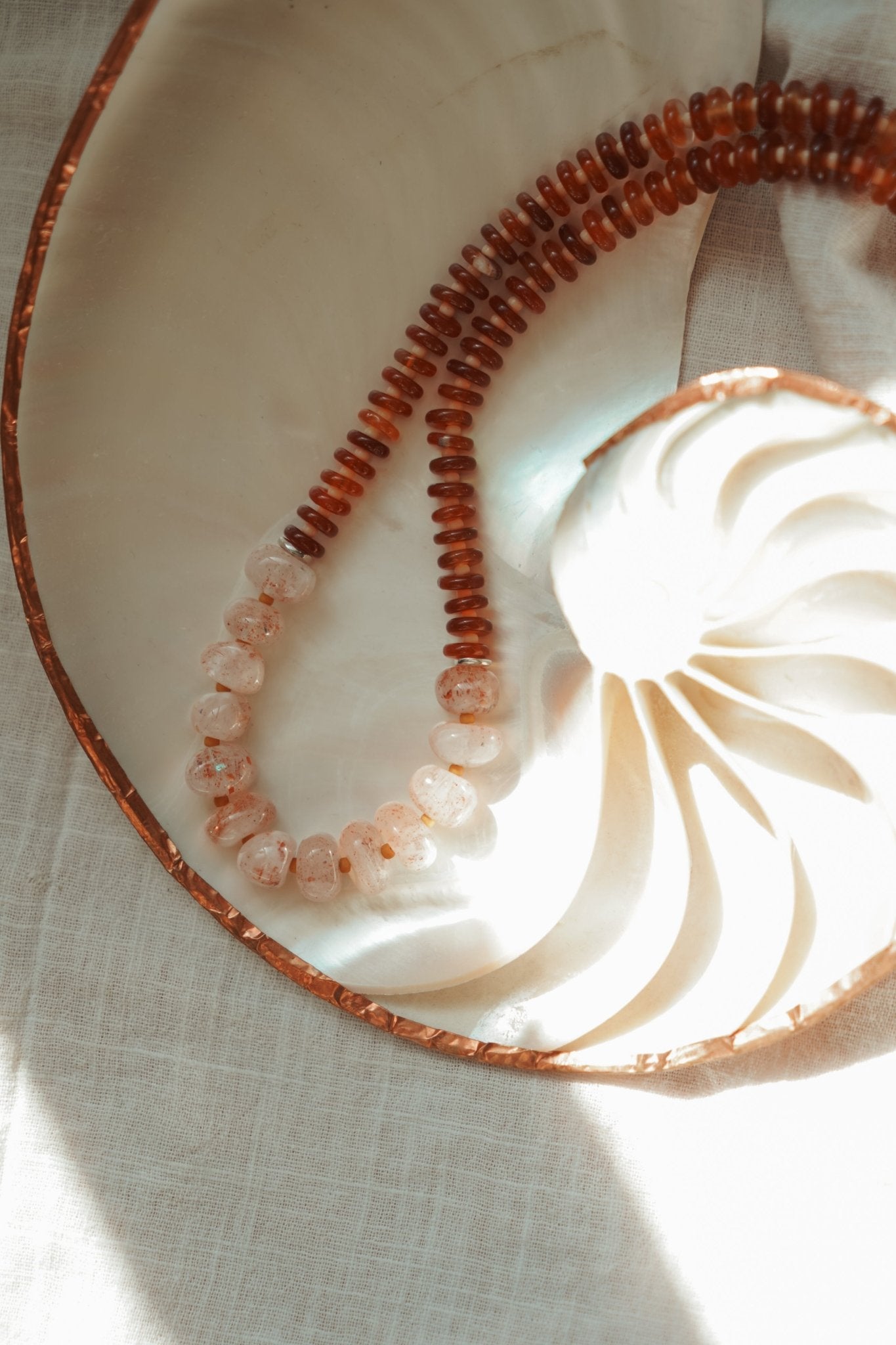 Made of Magic Necklace Carnelian + Sunstone - Golden Road Crafted