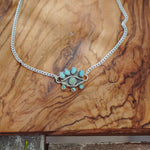Magic Eye Necklace in Hubei & Lone Mtn Turquoise - Golden Road Crafted