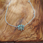 Magic Eye Necklace in Hubei & Lone Mtn Turquoise - Golden Road Crafted