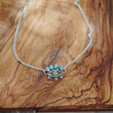 Magic Eye Necklace in Hubei & Lone Mtn Turquoise - Golden Road Crafted
