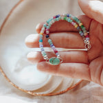 Mixed Up Anklet in Turquoise - Golden Road Crafted