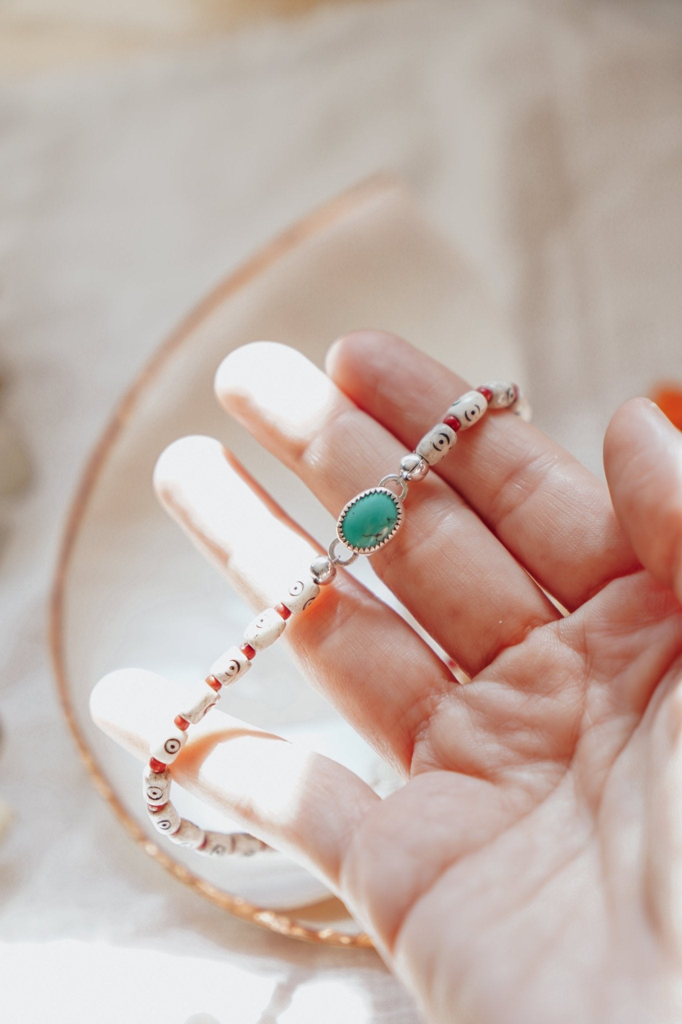 Mixed Up Anklet in Turquoise - Golden Road Crafted