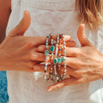 Mixed Up Anklet in Turquoise - Golden Road Crafted