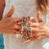 Mixed Up Anklet in Turquoise - Golden Road Crafted