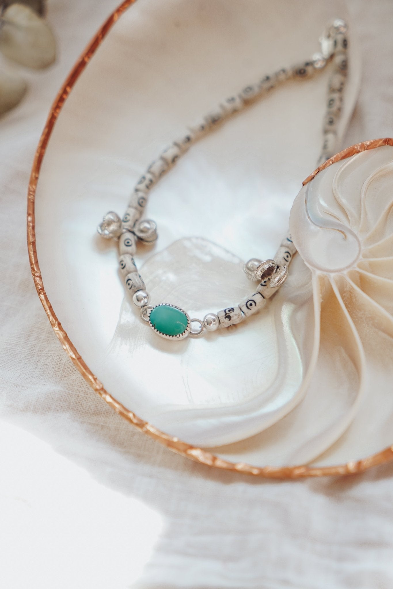 Mixed Up Anklet in Turquoise - Golden Road Crafted