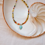 Mixed Up Anklet No. 3 in Hubei Turquoise - Golden Road Crafted