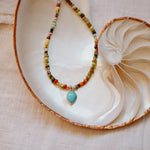 Mixed Up Anklet No. 3 in Hubei Turquoise - Golden Road Crafted