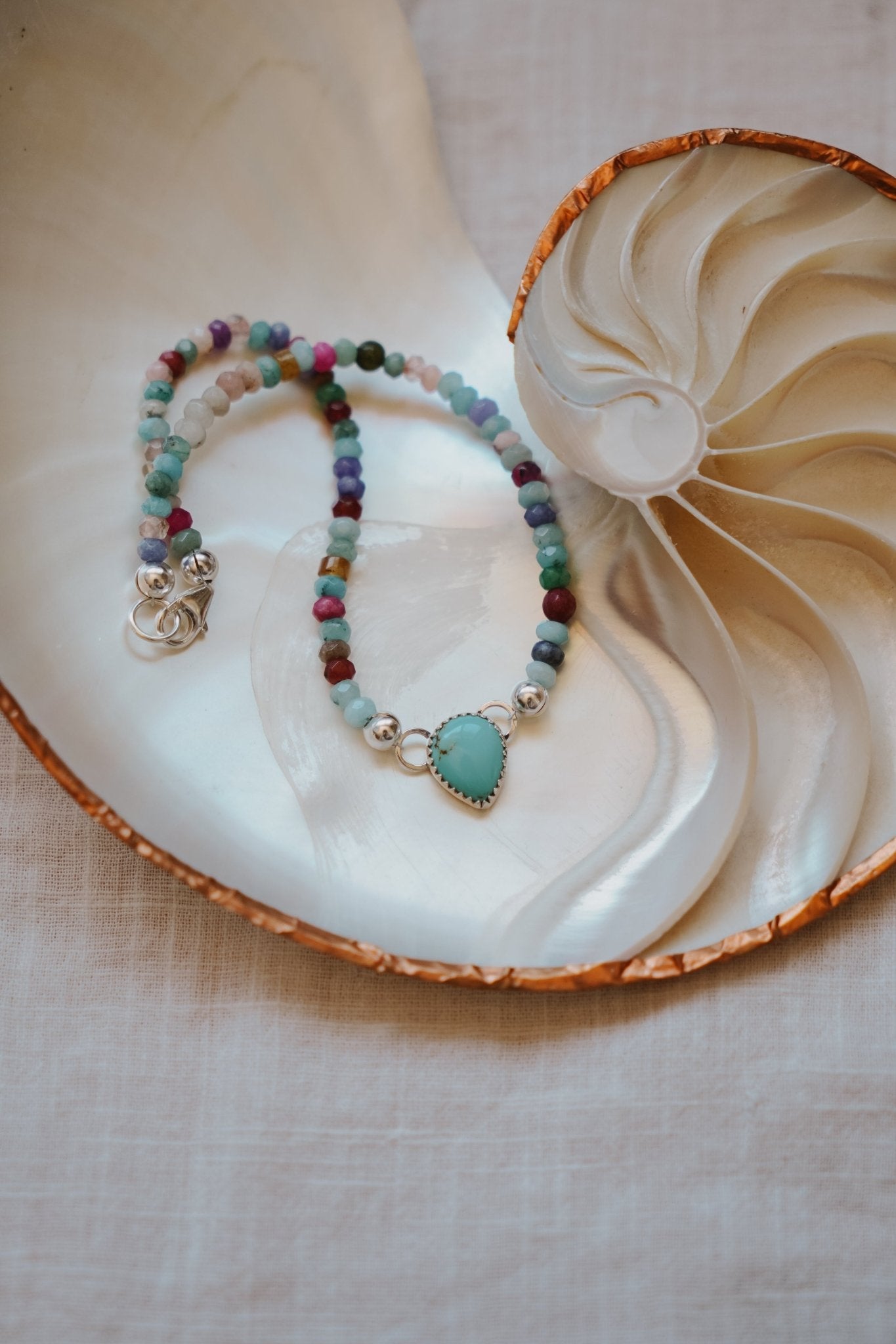 Mixed Up Anklet No. 4 in Hubei Turquoise - Golden Road Crafted