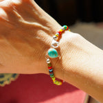Mixed Up Bracelet No. 1 in Hubei Turquoise - Golden Road Crafted