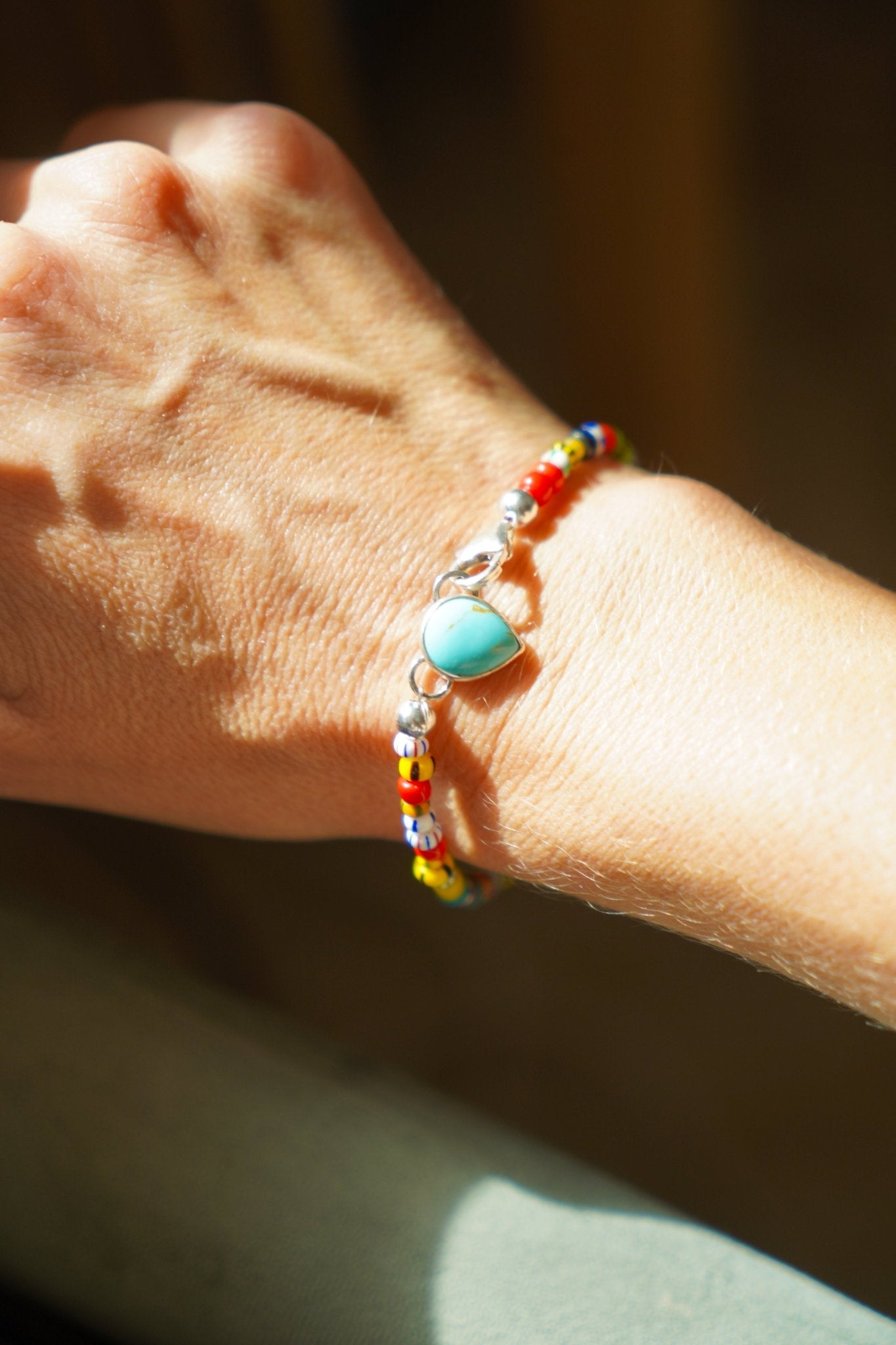 Mixed Up Bracelet No. 2 in Hubei Turquoise - Golden Road Crafted