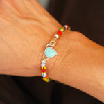 Mixed Up Bracelet No. 2 in Hubei Turquoise - Golden Road Crafted