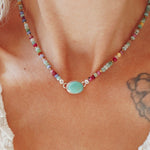 Mixed Up Choker No. 1 in Campitos Turquoise - Golden Road Crafted