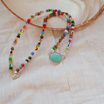 Mixed Up Choker No. 2 in Campitos Turquoise - Golden Road Crafted
