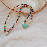 Mixed Up Choker No. 2 in Campitos Turquoise - Golden Road Crafted