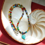 Mixed Up Honey Necklace in Campitos Turquoise - Golden Road Crafted