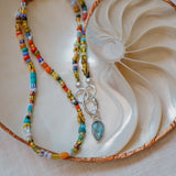 Mixed Up Necklace w/ Carabiner in Kyanite - Golden Road Crafted