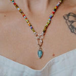 Mixed Up Necklace w/ Carabiner in Kyanite - Golden Road Crafted