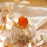 Mojave Hair Fork in Carnelian - Golden Road Crafted