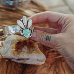 Monsoon Cuff in Moonstone & Tyrone Turquoise - Golden Road Crafted