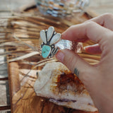 Monsoon Cuff in Moonstone & Tyrone Turquoise - Golden Road Crafted