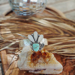 Monsoon Cuff in Moonstone & Tyrone Turquoise - Golden Road Crafted