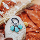Monsoon Hair Tie in Campitos Turquoise - Golden Road Crafted