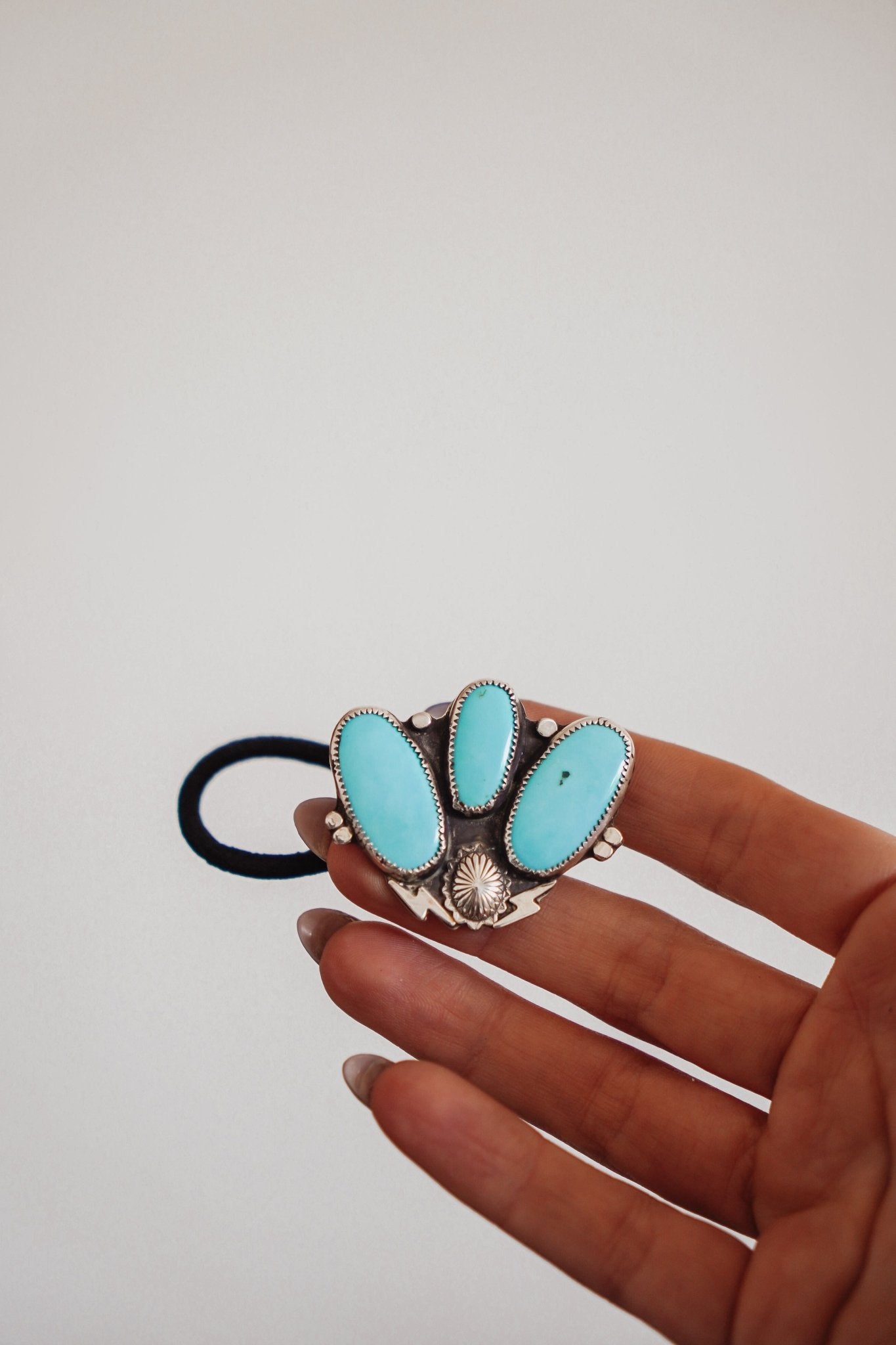 Monsoon Hair Tie in Campitos Turquoise - Golden Road Crafted