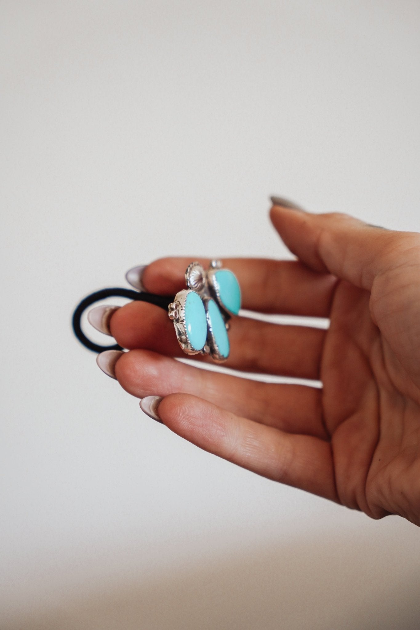 Monsoon Hair Tie in Campitos Turquoise - Golden Road Crafted