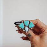 Monsoon Hair Tie in Campitos Turquoise - Golden Road Crafted