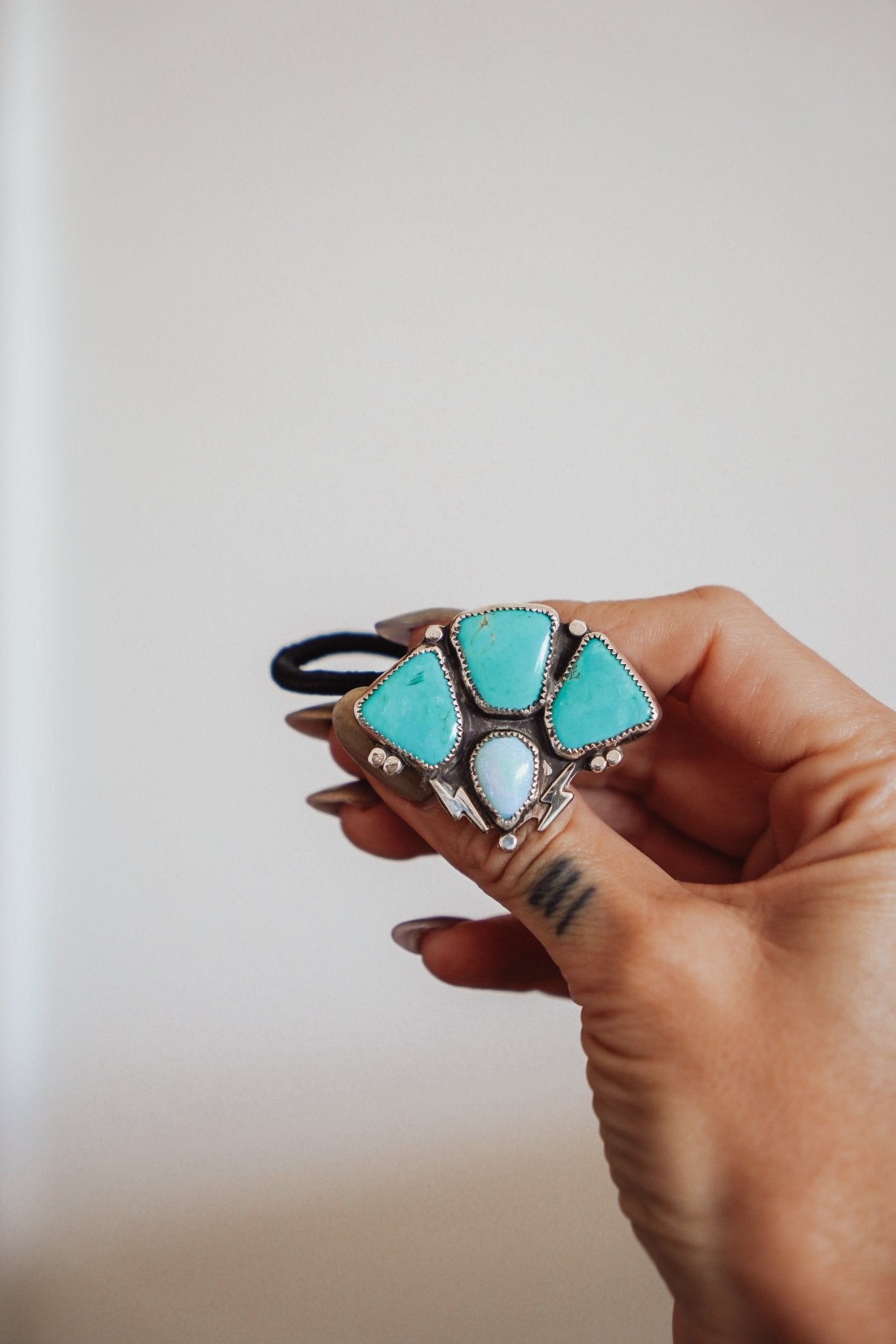 Monsoon Hair Tie in Campitos Turquoise - Golden Road Crafted