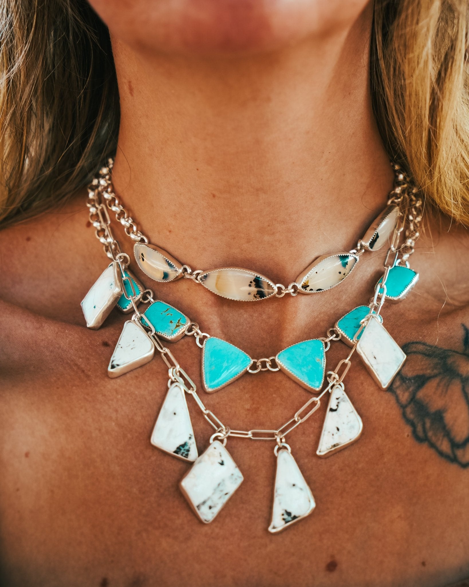 Montana Agate Choker - Golden Road Crafted