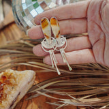 Montana Agate Stud Earrings - Golden Road Crafted