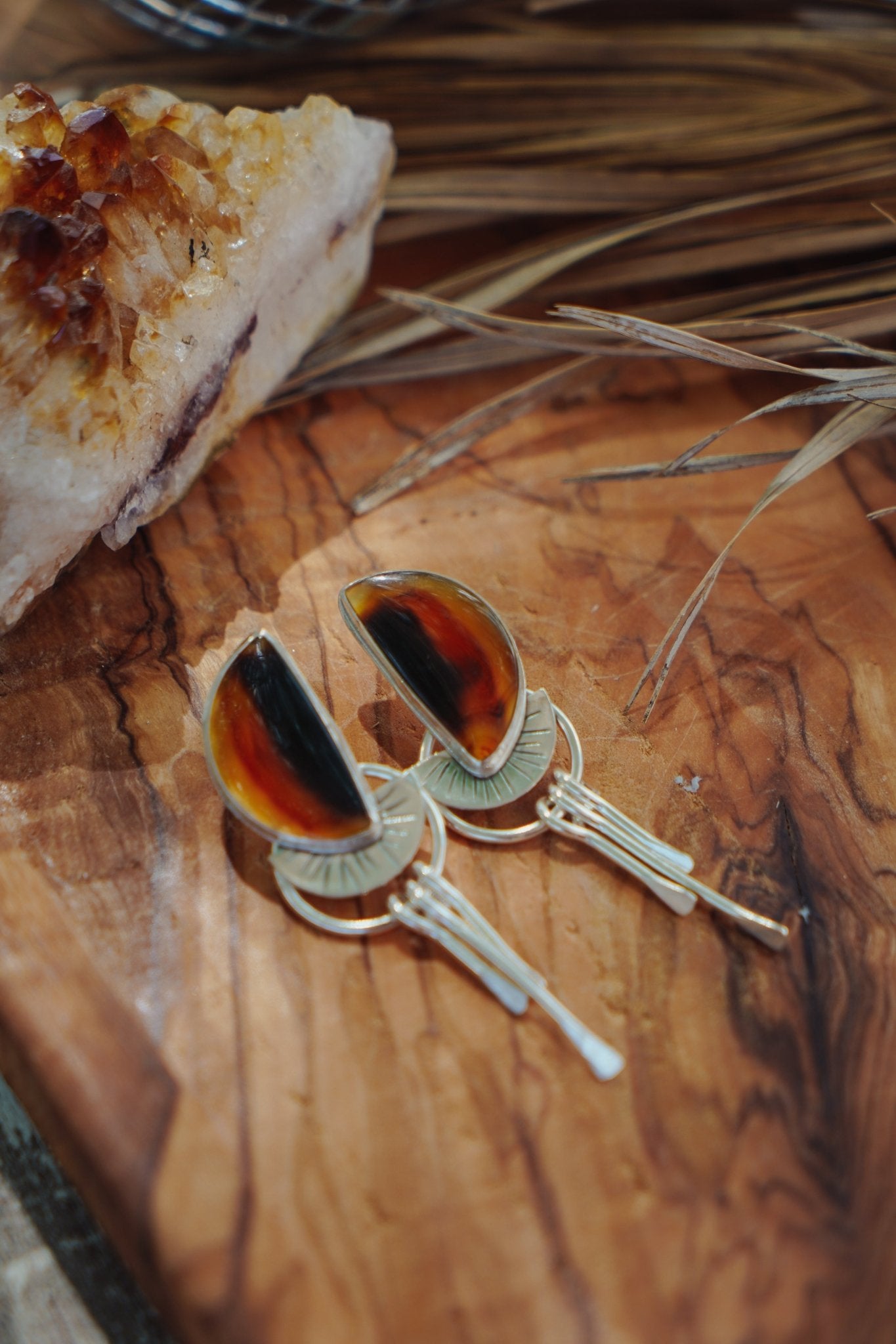 Montana Agate Stud Earrings - Golden Road Crafted