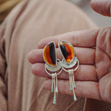 Montana Agate Stud Earrings - Golden Road Crafted
