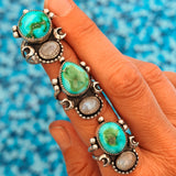 Moon Beam Ring in Sonoran Mtn & Moonstone (Size 7) - Golden Road Crafted