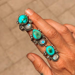 Moon Beam Ring in Sonoran Mtn & Moonstone (Size 7.5) - Golden Road Crafted