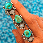 Moon Beam Ring in Sonoran Mtn & Moonstone (Size 9) - Golden Road Crafted