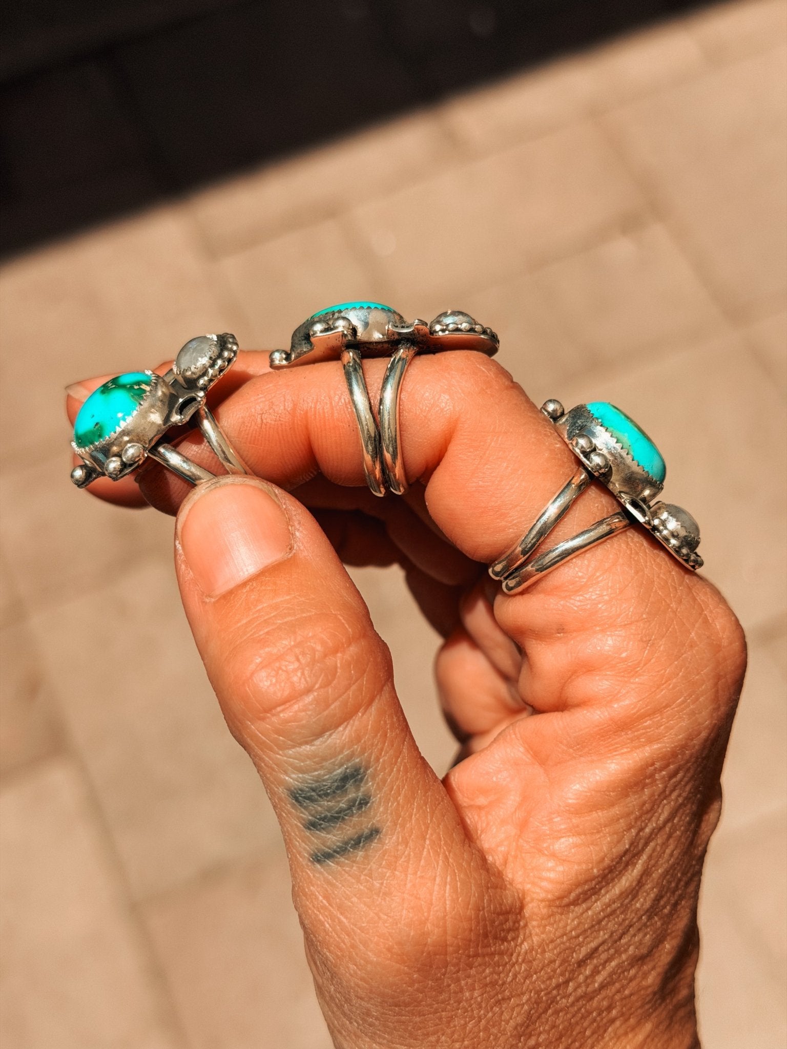 Moon Beam Ring in Sonoran Mtn & Moonstone (Size 9) - Golden Road Crafted