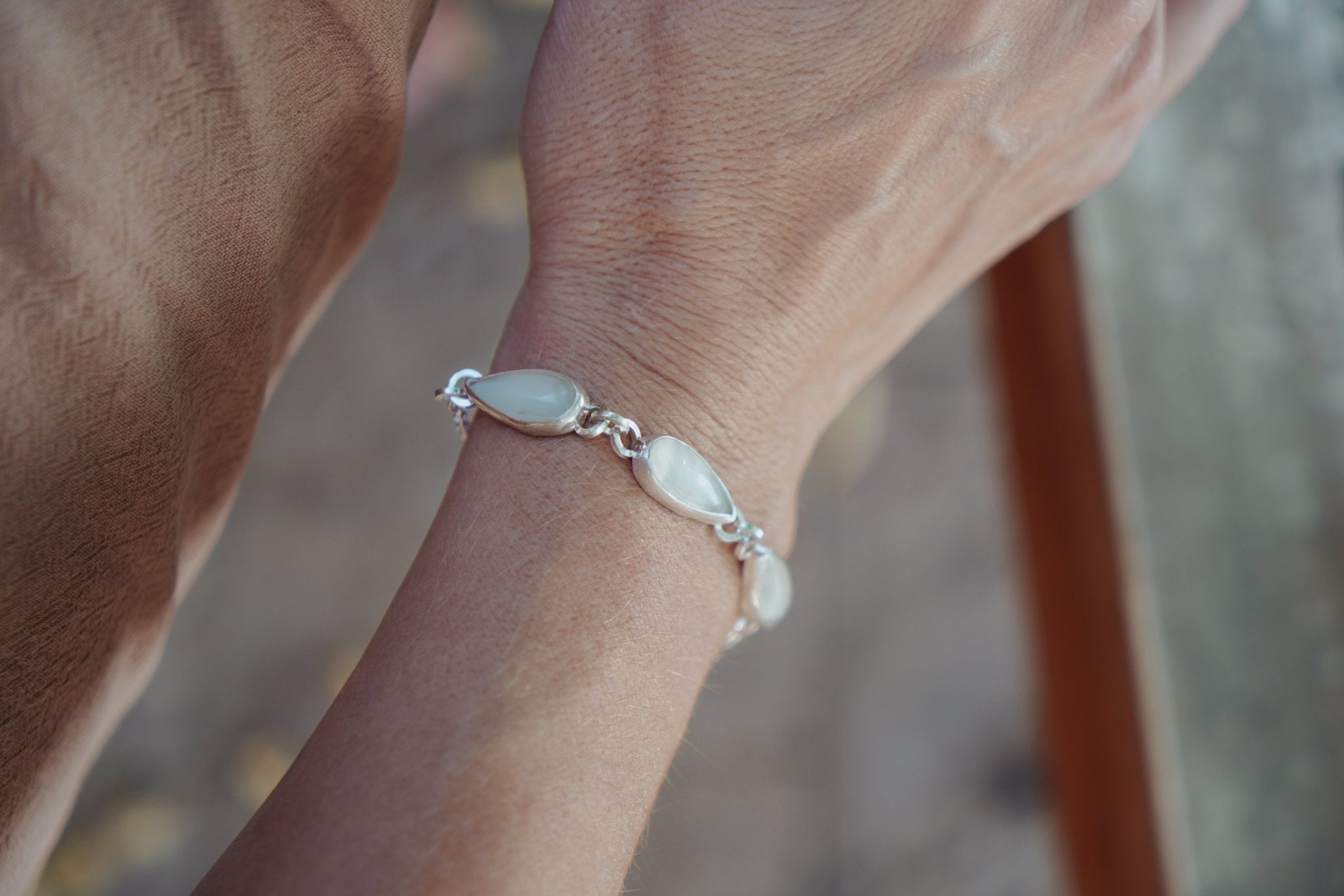 Moonstone Bracelet (Size small) - Golden Road Crafted