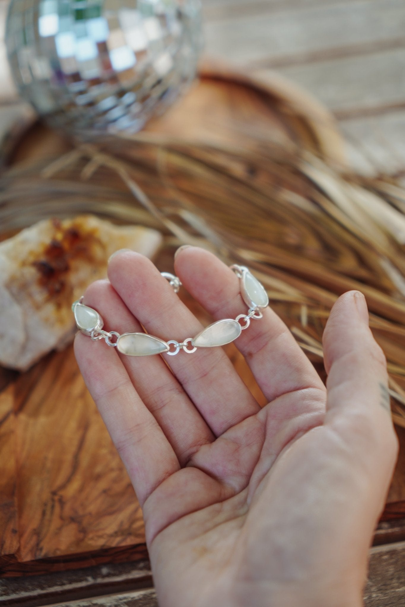 Moonstone Bracelet (Size small) - Golden Road Crafted