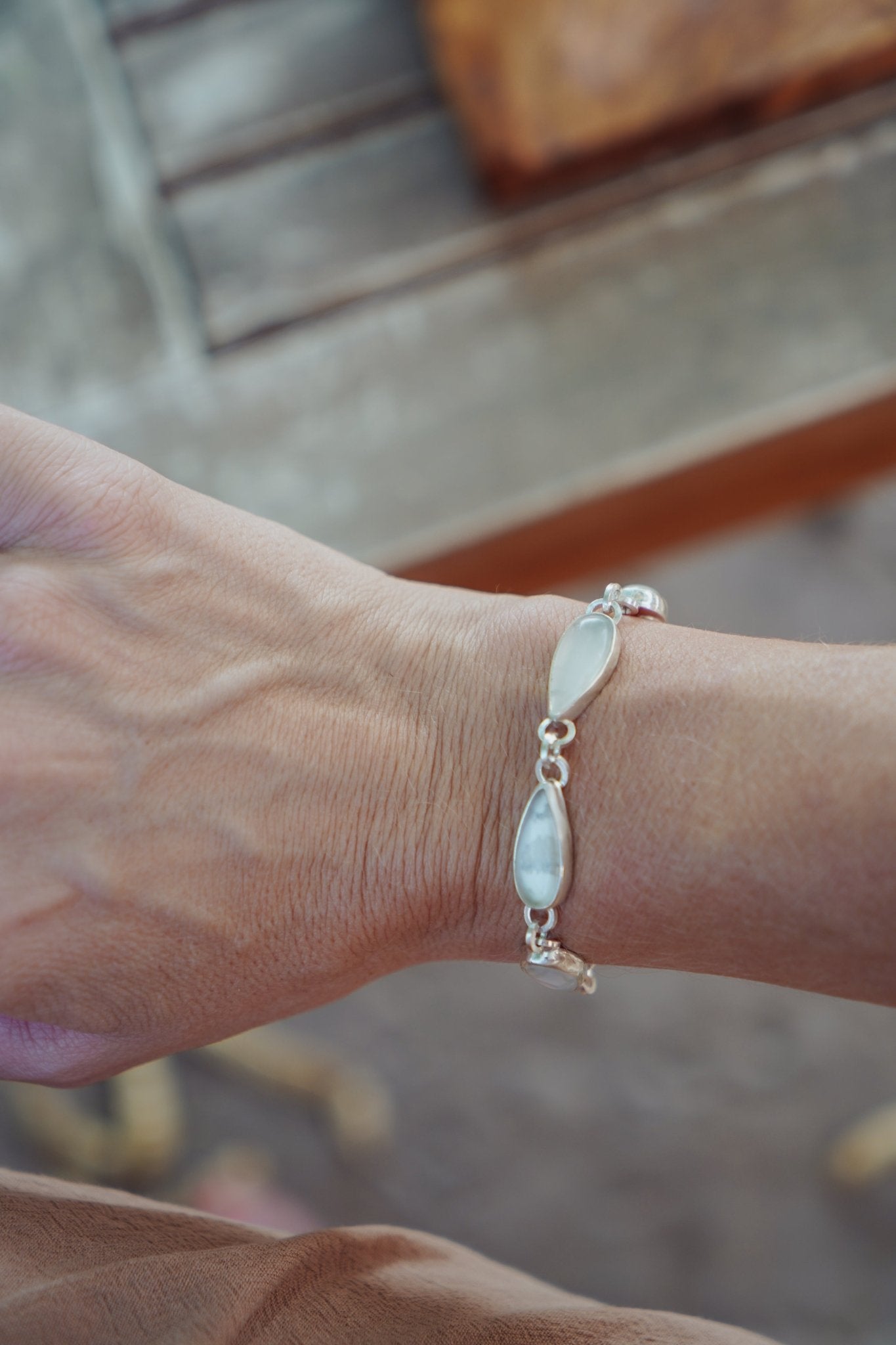 Moonstone Bracelet (Size small) - Golden Road Crafted