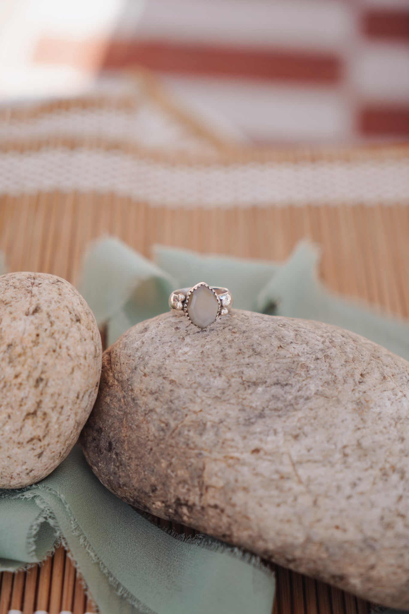 Moonstone Ring (Size 5) - Golden Road Crafted