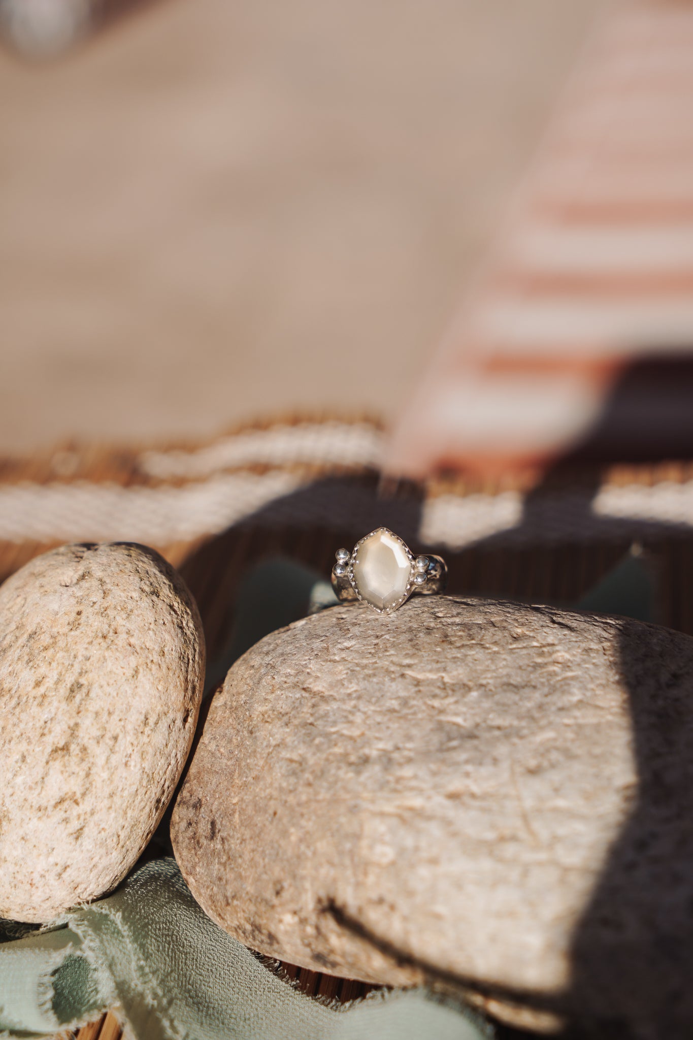 Moonstone Ring (Size 5) - Golden Road Crafted